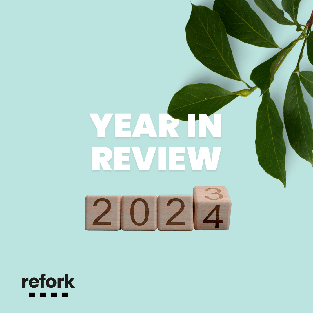 year in review text, with leaves and counting squares.