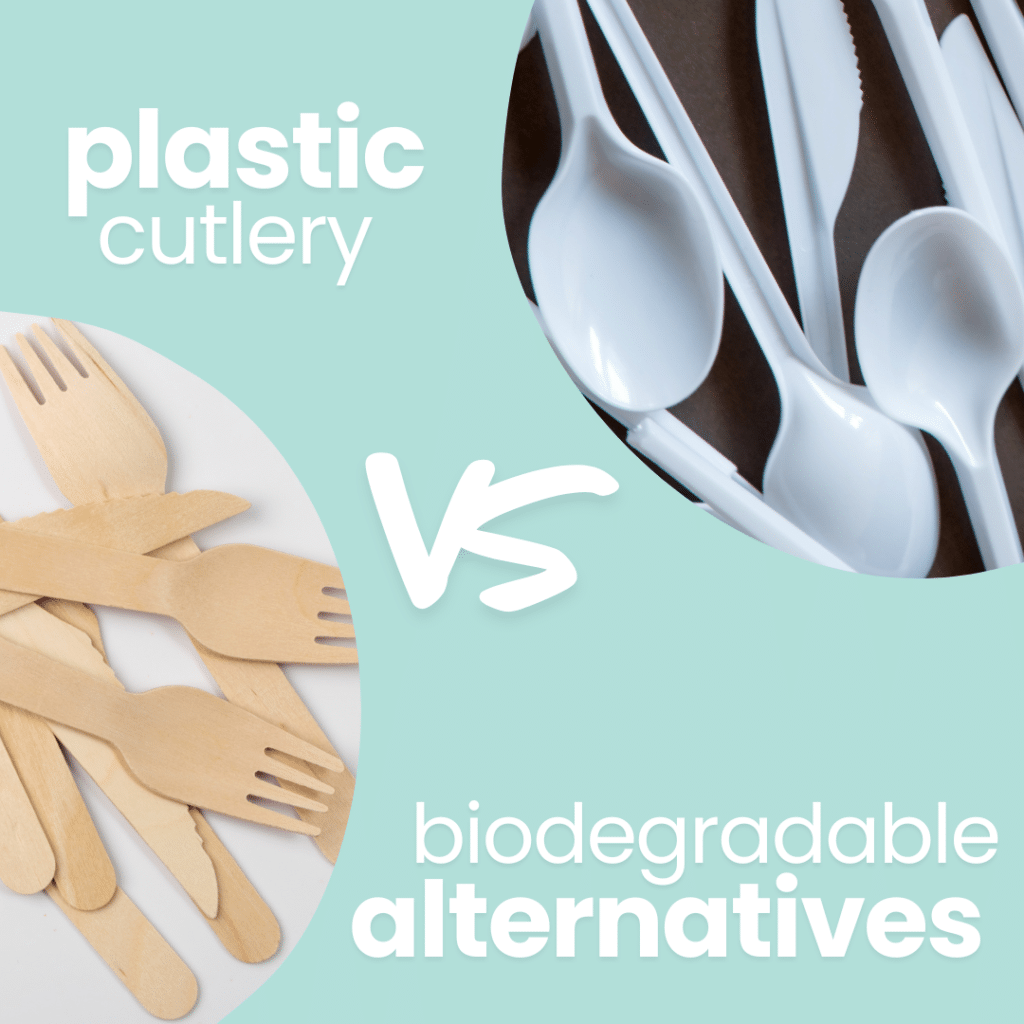 Plastikbesteck versus biologisch abbaubare Alternativen