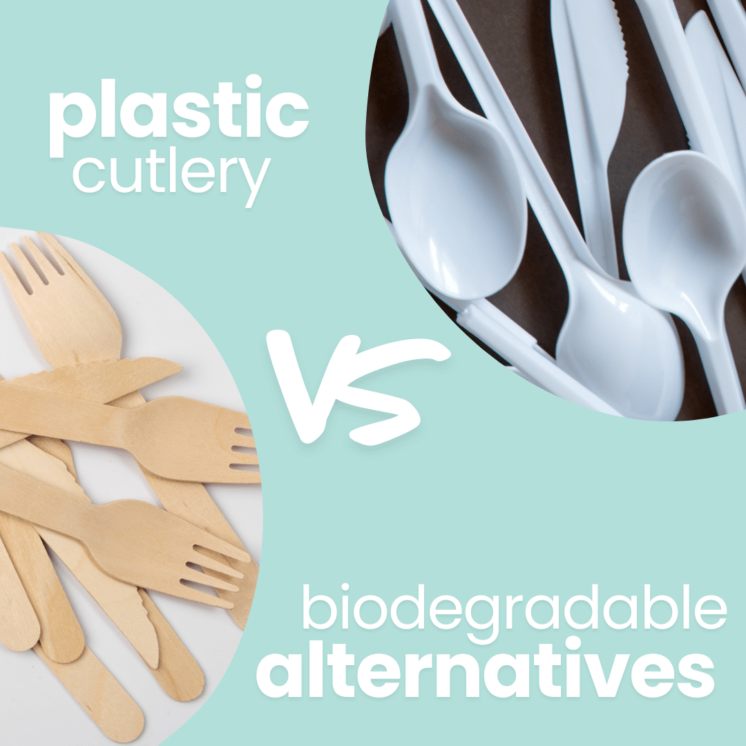 Cubiertos de plástico vs alternativas biodegradables